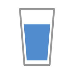 Cup of drinking water flat color icon for apps and websites