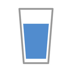 Cup of drinking water flat color icon for apps and websites