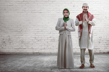 Young muslim couple smiling