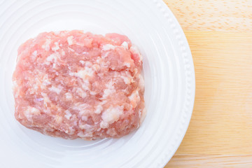 minced pork on dish
