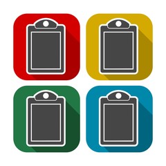 Vector checklist icons set with long shadow