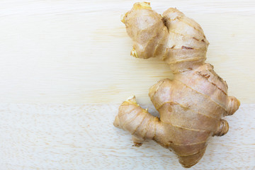 Ginger on wood plate