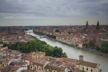 Fototapeta premium Verona, View of the City from Piazzale Castel San Pietro
