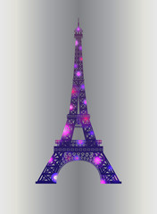 Fototapeta na wymiar Eiffel tower vector illustration.
