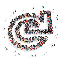 people group arrow, cycle 3d