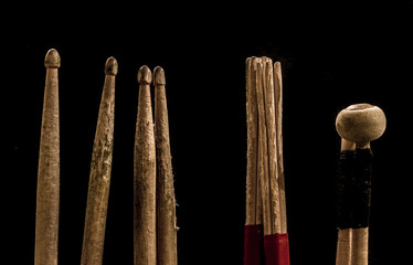 drum sticks for drums, black background