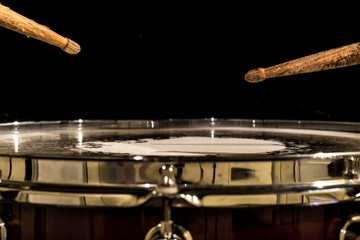 working drum with drum sticks, musical instrument
