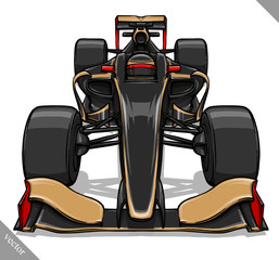 Naklejka premium front view vector fast cartoon formula race car illustration art