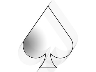 Fototapeta premium The spades card suit on the white background