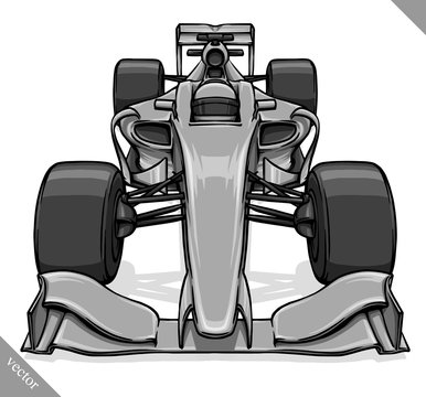 front view vector fast cartoon formula race car illustration art