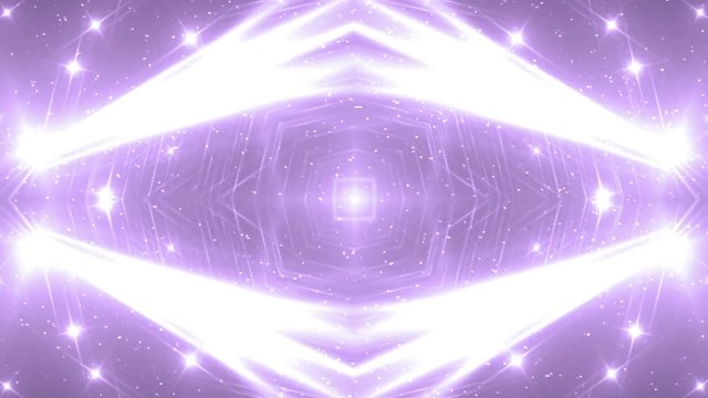 Background violet motion with fractal design. Disco spectrum lights concert spot bulb. Light Tunnel.