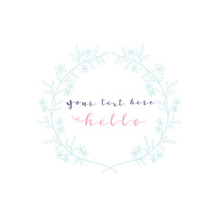 Vector illustration of floral Frame. Set of flowers arranged un a shape design for Thank you card, wedding invitations, birthday cards, calligraphic letters, Emblem and label, Full vector file