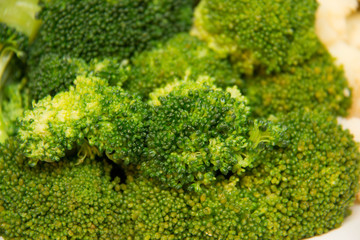 Fresh raw green broccoli vegetables