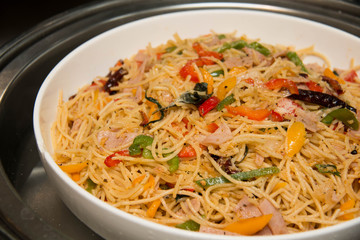  spicy spaghetti with bacon and papper