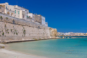Fototapeta na wymiar Amazing coastal sceneries of Otranto town, Salento peninsula, Puglia region, Italy