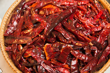 Dried red chilli peppers