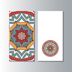 Vertical banner templates with mandala pattern.  Design for flyer, banner, invitation, greeting card