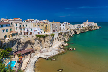 Beautiful old town of Vieste, Gargano peninsula, Apulia region, South of Italy