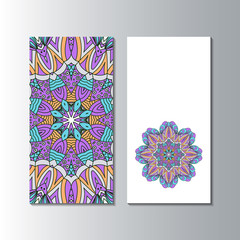 Vertical banner templates with mandala pattern.  Design for flyer, banner, invitation, greeting card