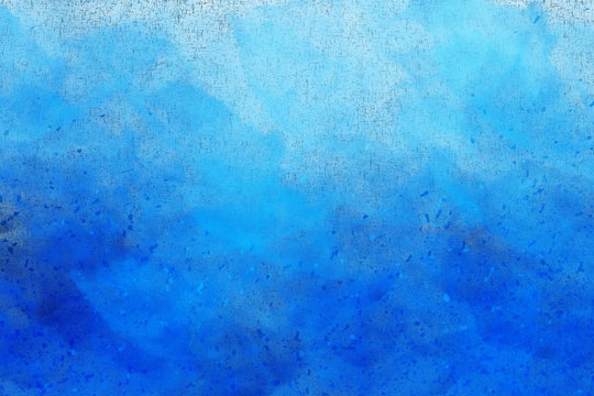 Abstract colourful watercolour background in shades of blue