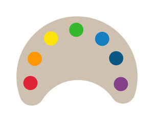 Modern art palette with colors vector illustration.