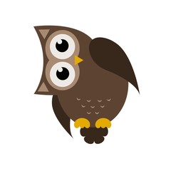 Cartoon brown owl icon