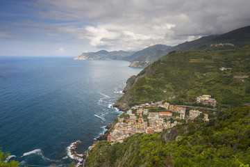Riomaggiore (Cinque Terre), View of the City from the Road SP370