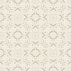 White ornament, vintage seamless pattern