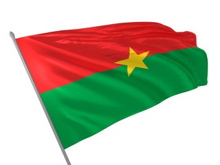 Flag of Burkina Faso waving in the wind