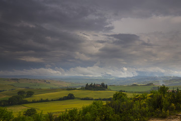 Obraz premium Belvedere farmhouse in San Quirico d'Orcia