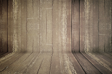 cement perspective wall background in vintage picture style
