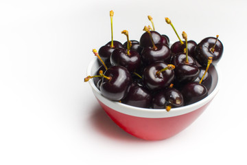 Cherries on white background 1