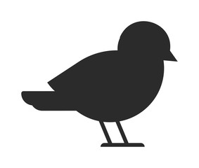 Bird black silhouette vector illustration.