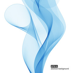 Abstract background. Blue waves on white background.