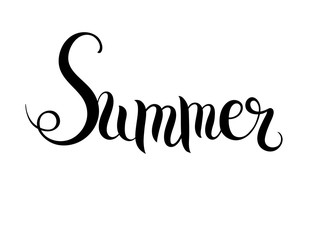 summer hand written lettering inscription, vector
