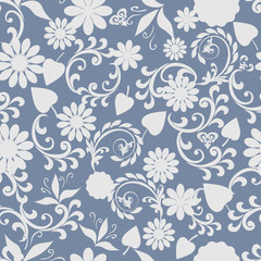 Fototapeta na wymiar Seamless pattern with floral elements in vintage style.