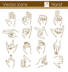 Hand icons, Vector illustration.