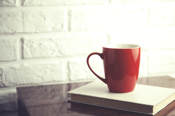 coffee on book on table