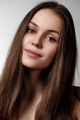 Obraz premium Volume Hair. Beauty Woman with Very Long Healthy and Shiny Smooth