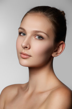 Beauty Portrait. Beautiful Spa Woman Face. Perfect Fresh Skin