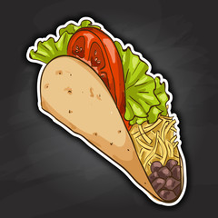 taco, color picture sticker