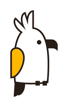 recommend clip art: Outline parrot vector illustration.