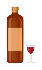Whiskey bottle vector illustration.
