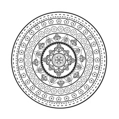 Black and white mandala