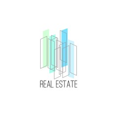 Logo template real estate, apartment, condo, house, rental, business.