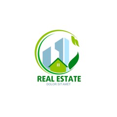 Logo template real estate, apartment, condo, house, rental, business.