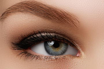 Obraz premium Cosmetics & make-up. Beautiful female eye with sexy black liner