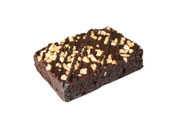 isolated chocolate brownies on a white background
