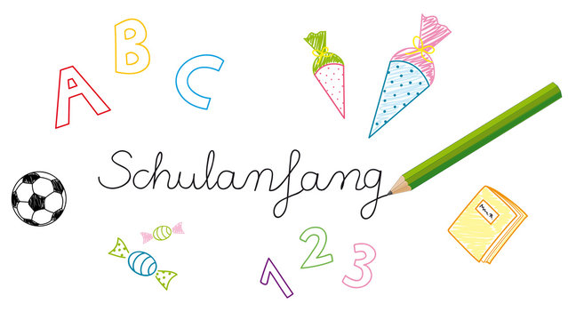 Schulanfang Schriftzug 