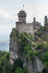 Fototapeta na wymiar San Marino, Italy the castle of Rocca della Guaita